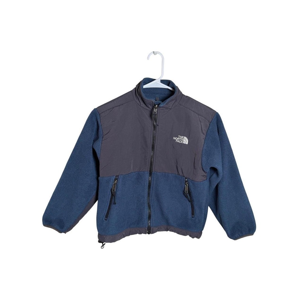 The North Face Denali Fleece Jacket Blue Grey Polartec Vintage Full Zip Youth S